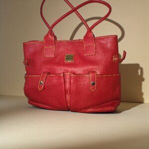 Dooney & Bourke June Bag Red Leather Tote Large R376C Pockets